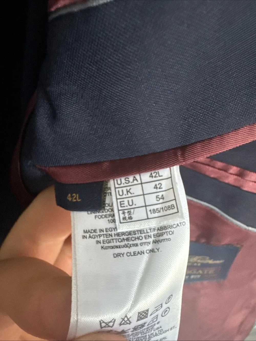 Brooks Brothers Navy 42L 36/32 Two-Button Suit